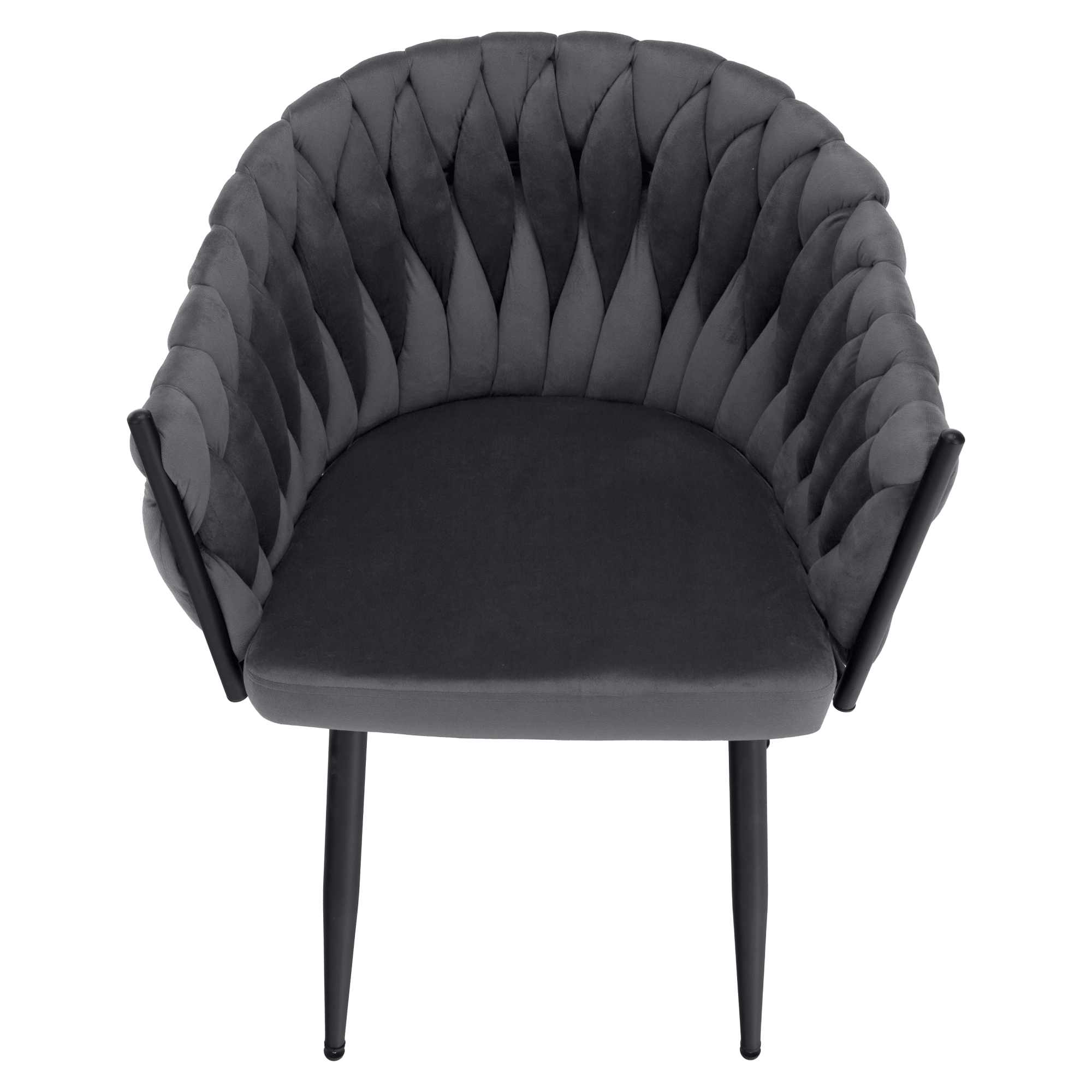 Scaun de bucatarie, gri inchis tesatura velvet/negru, BLER — imaginea 19