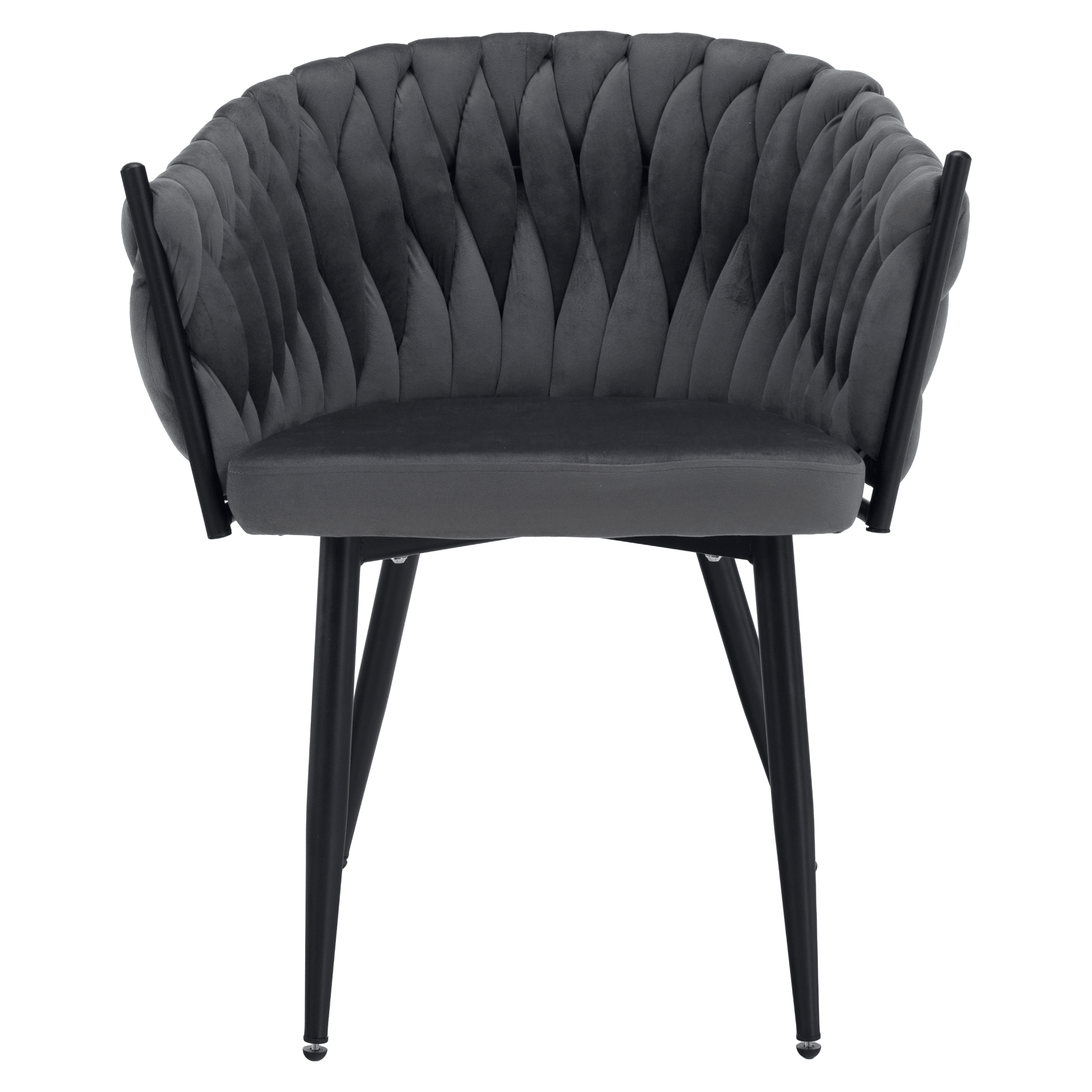 Scaun de bucatarie, gri inchis tesatura velvet/negru, BLER — imaginea 20