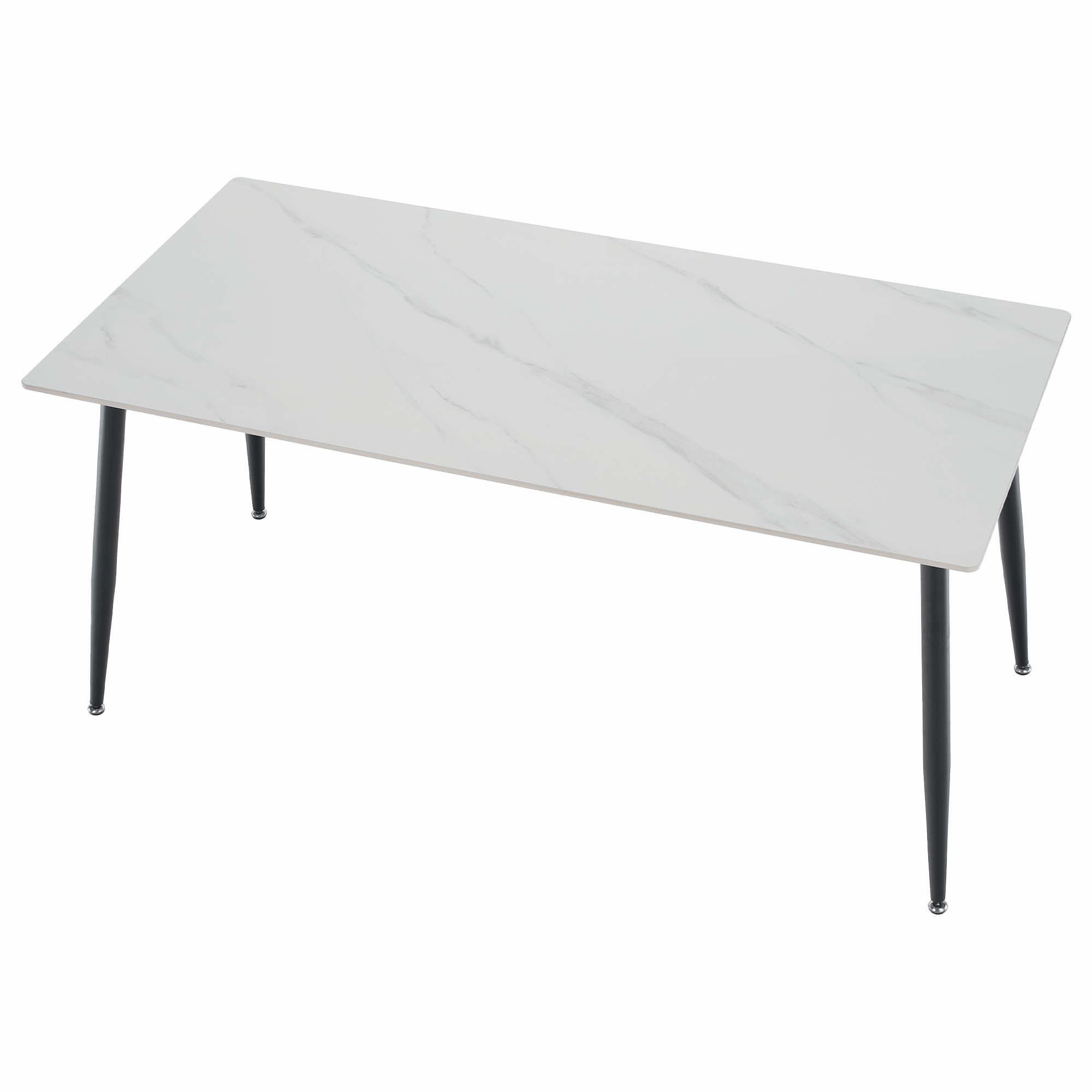 Masa de sufragerie, marmura alba/neagra, 160x80 cm, FLORENC TIP 2 — imaginea 12