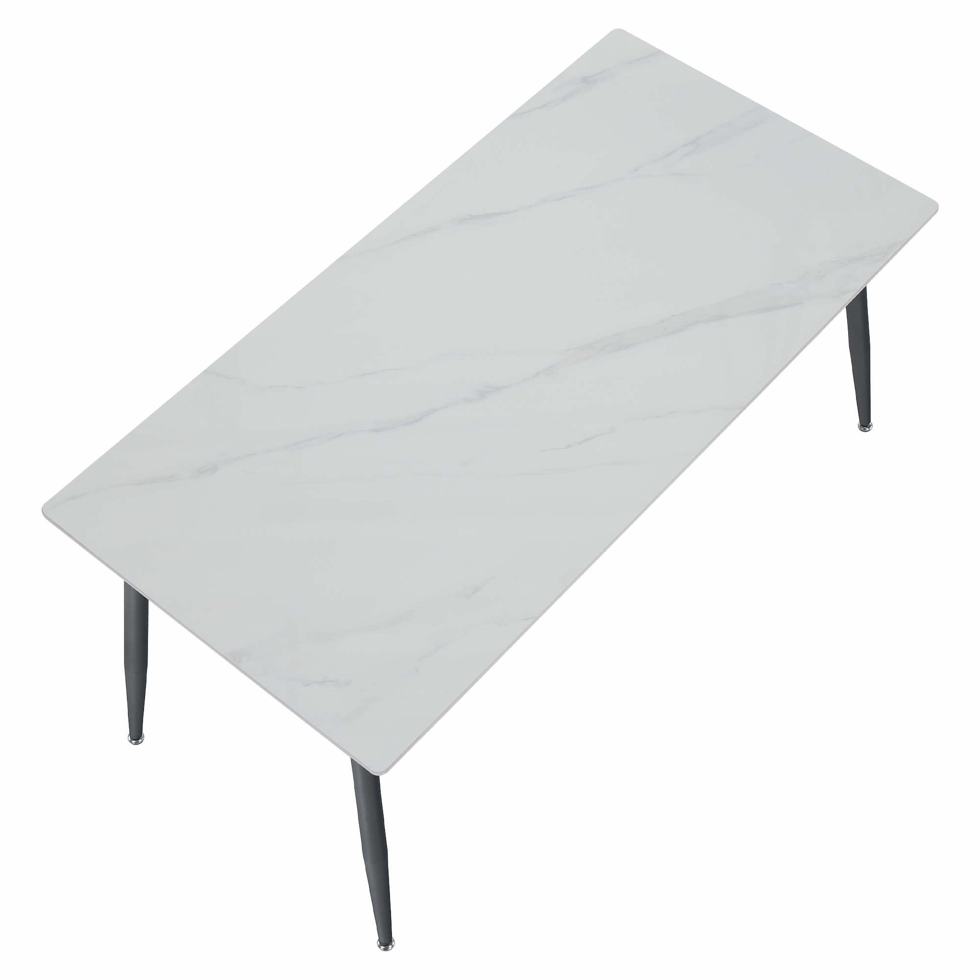 Masa de sufragerie, marmura alba/neagra, 160x80 cm, FLORENC TIP 2 — imaginea 13