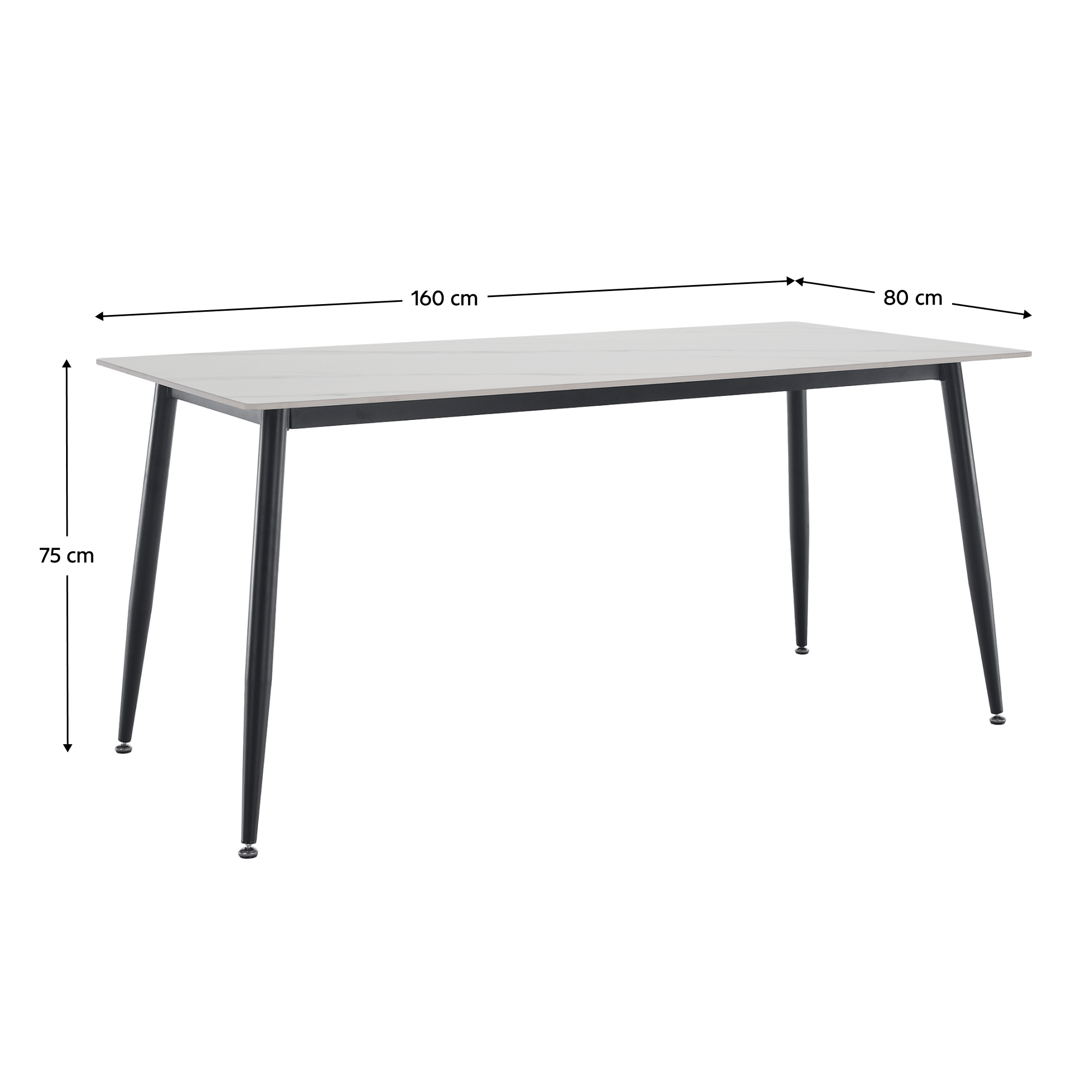 Masa de sufragerie, marmura alba/neagra, 160x80 cm, FLORENC TIP 2 — imaginea 14