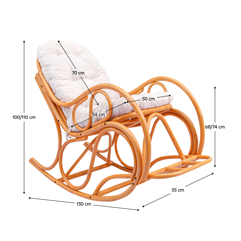 Scaun balansoar, de miere/bej, AGATON — imaginea 6