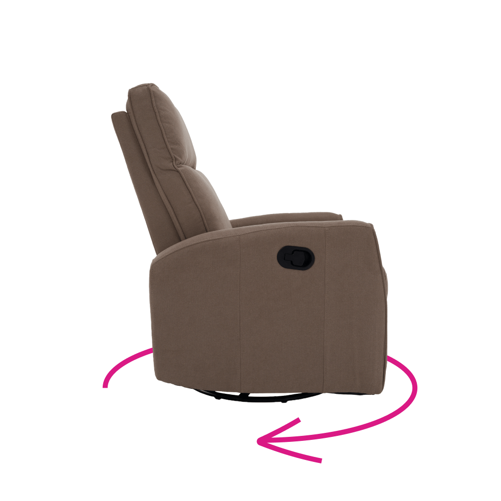 Fotoliu rotativ de relaxare, gri-maroniu taupe, MEKENZI — imaginea 17