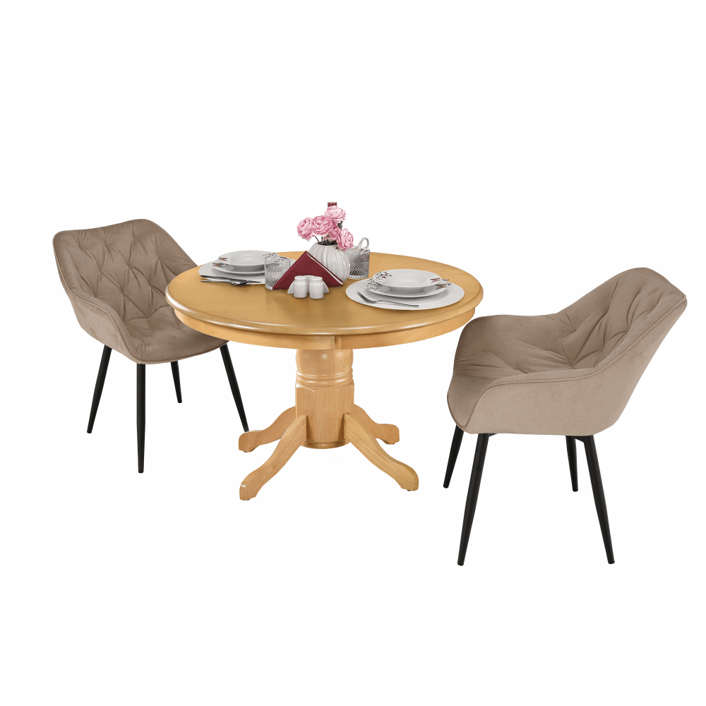 Masa de sufragerie, rotunda, stejar deschis, diametru 106 cm, TABLOS — imaginea 3