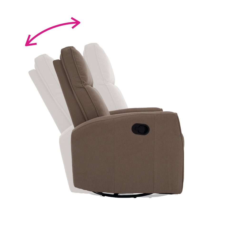 Fotoliu rotativ de relaxare, gri-maroniu taupe, MEKENZI — imaginea 18