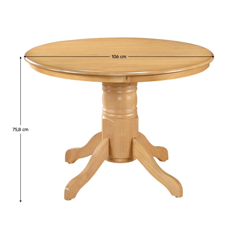 Masa de sufragerie, rotunda, stejar deschis, diametru 106 cm, TABLOS — imaginea 6