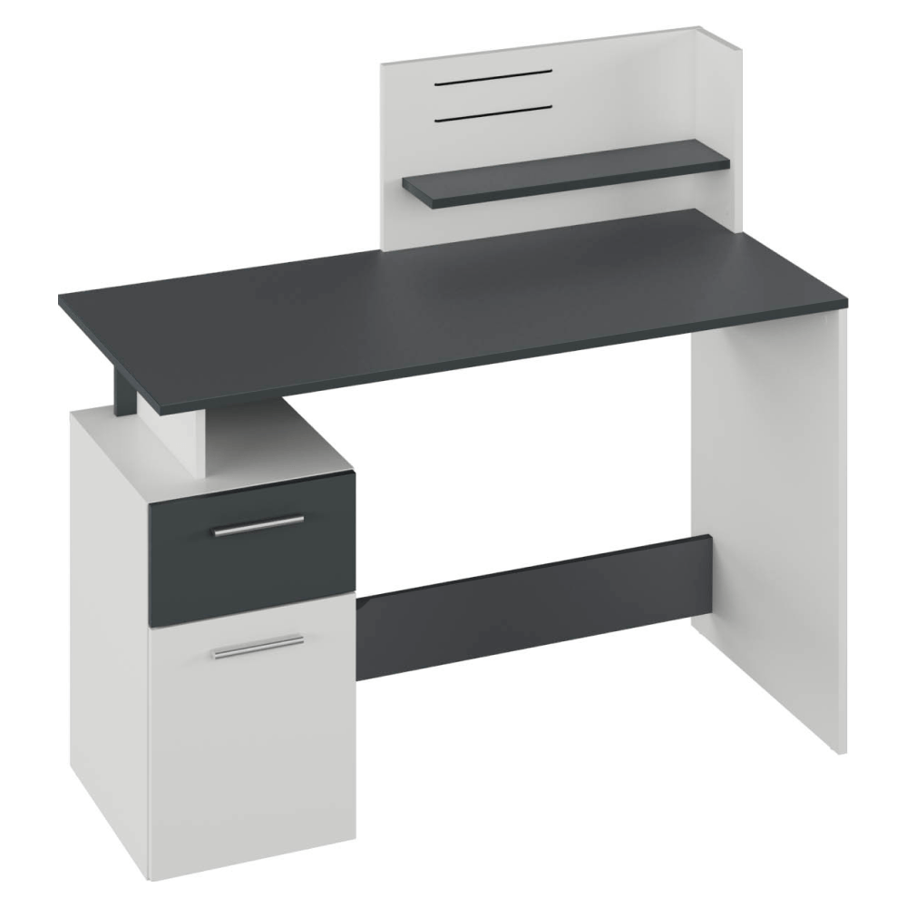 Masa PC, alb/grafit, PLATON NEW — imaginea 2