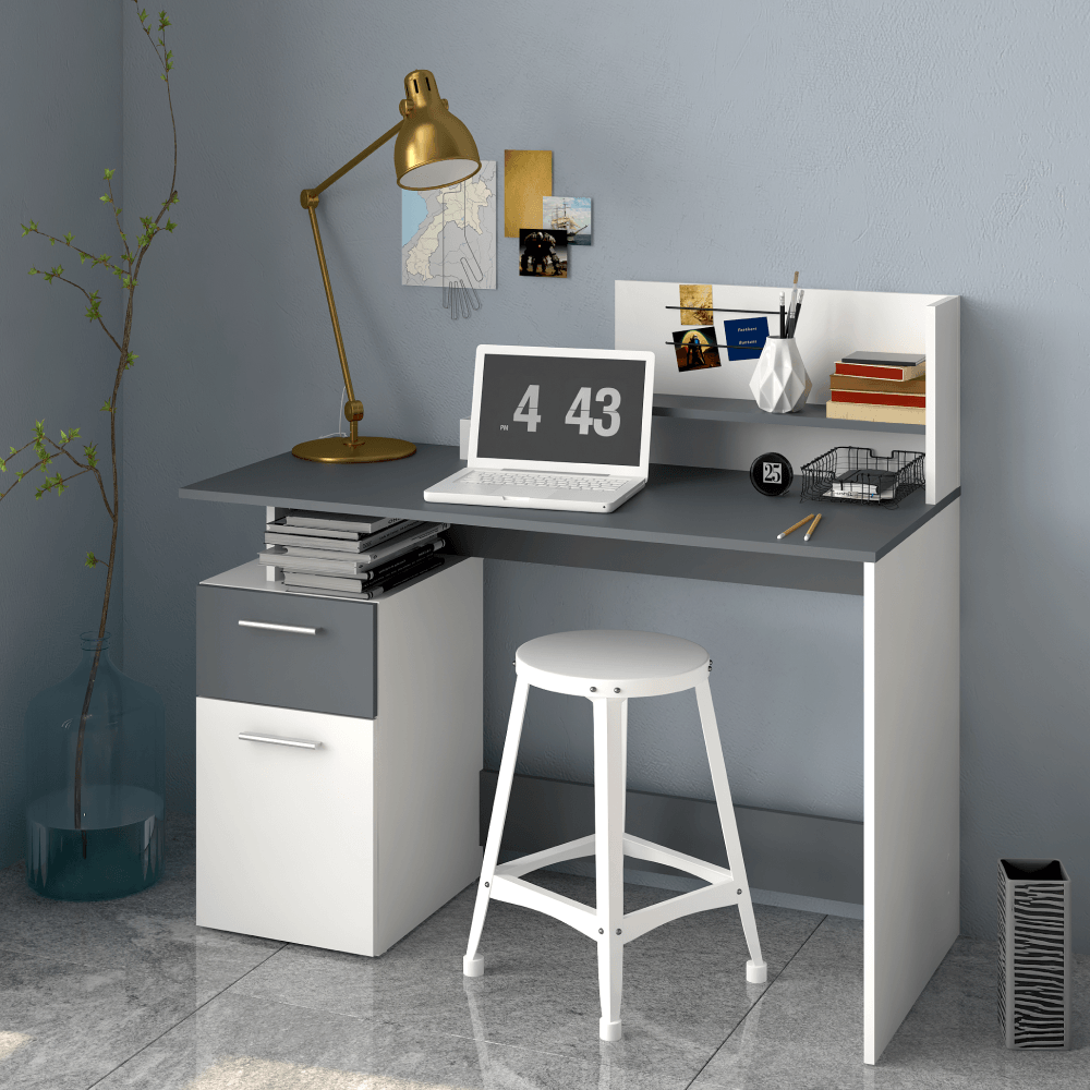 Masa PC, alb/grafit, PLATON NEW — imaginea 4