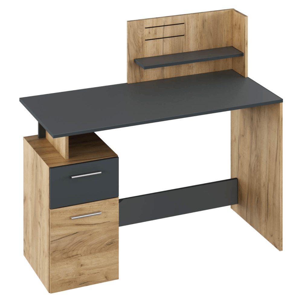 Masa PC, stejar artizan/grafit, PLATON NEW — imaginea 2