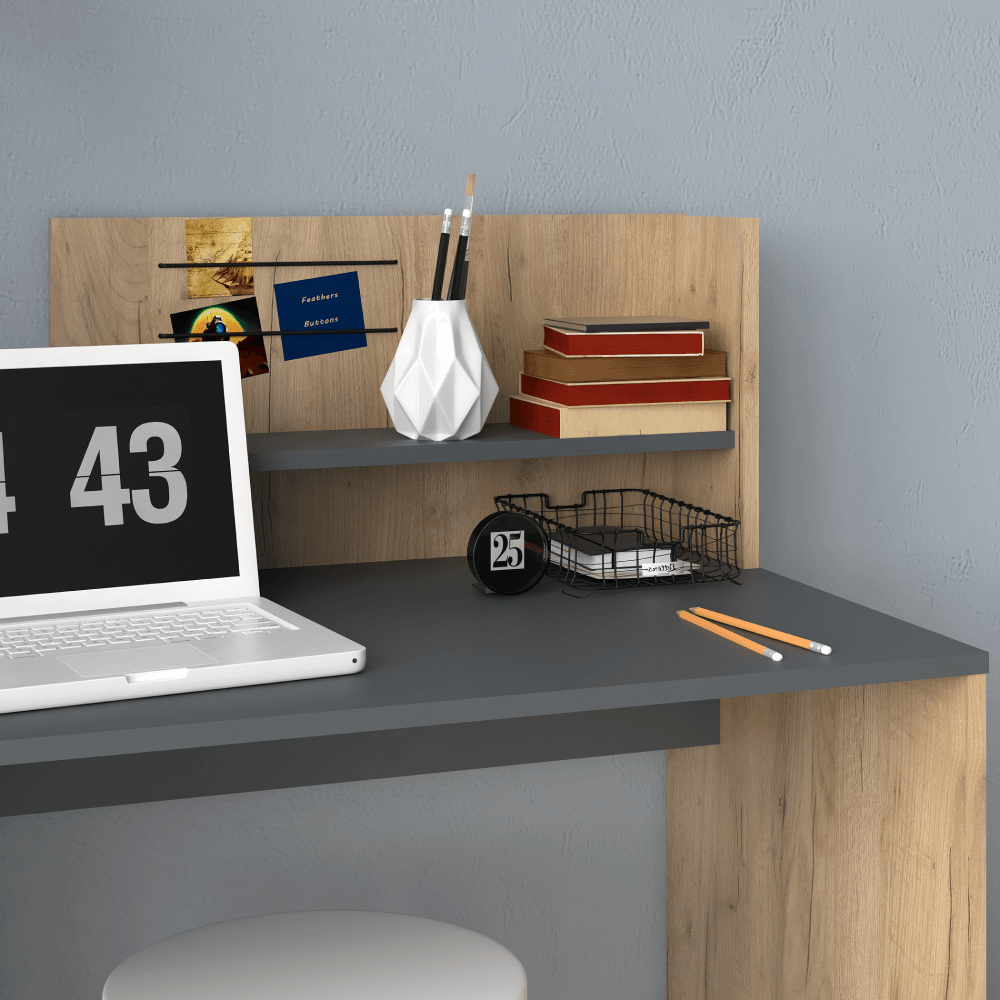 Masa PC, stejar artizan/grafit, PLATON NEW — imaginea 5