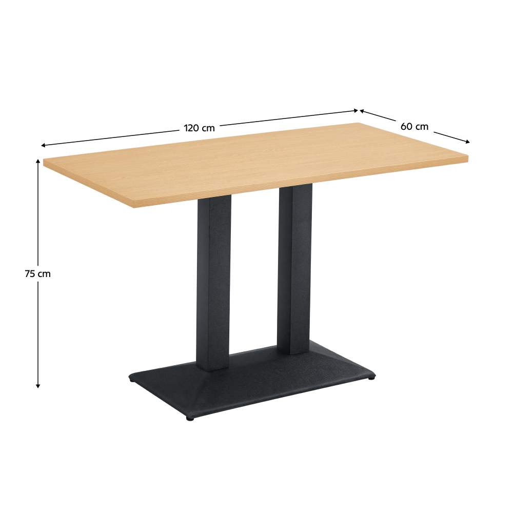 Masa de sufragerie bistro, stejar/negru, 120x60 cm, RINALDO TYP 2 — imaginea 3
