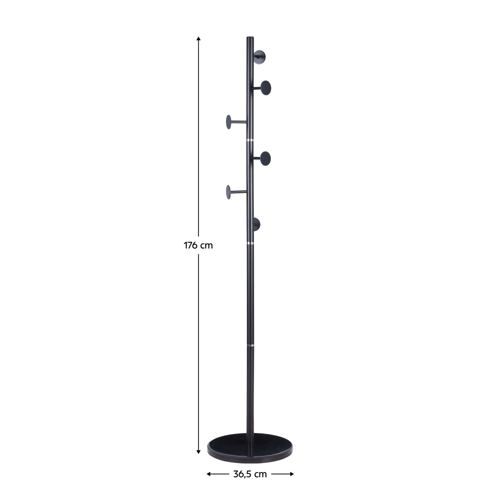 Cuier, negru, metal/marmura, TRITON — imaginea 3