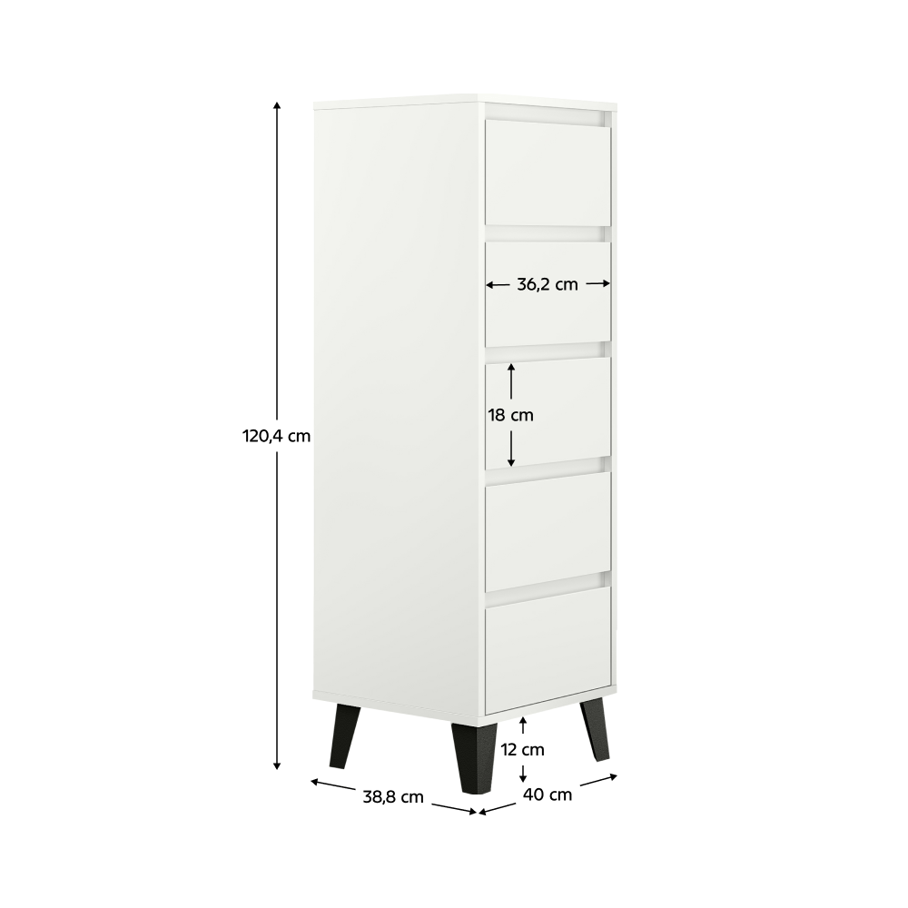 Comoda, alba, BOGAN 5S40 — imaginea 8