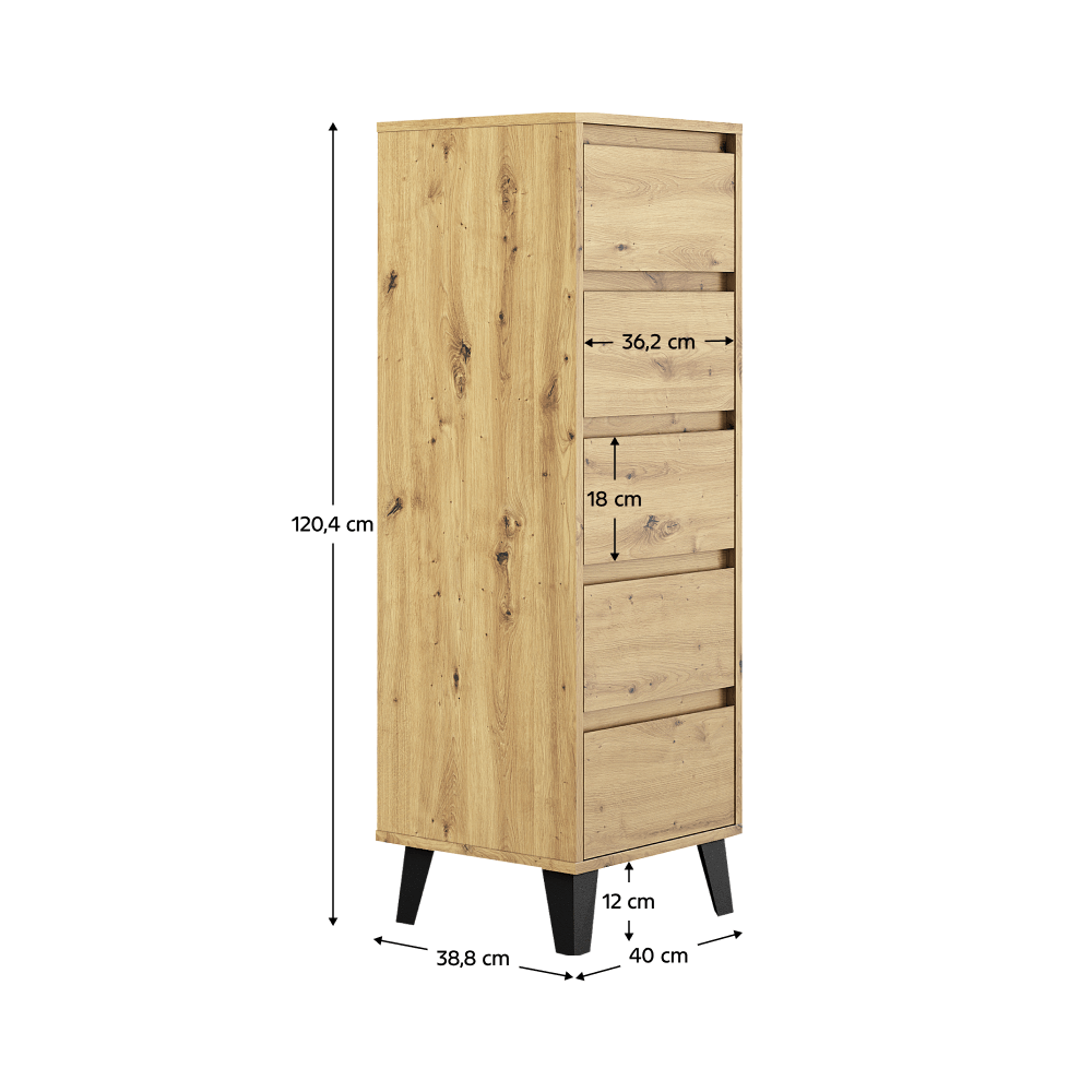 Comoda, stejar artisan, BOGAN 5S40 — imaginea 10