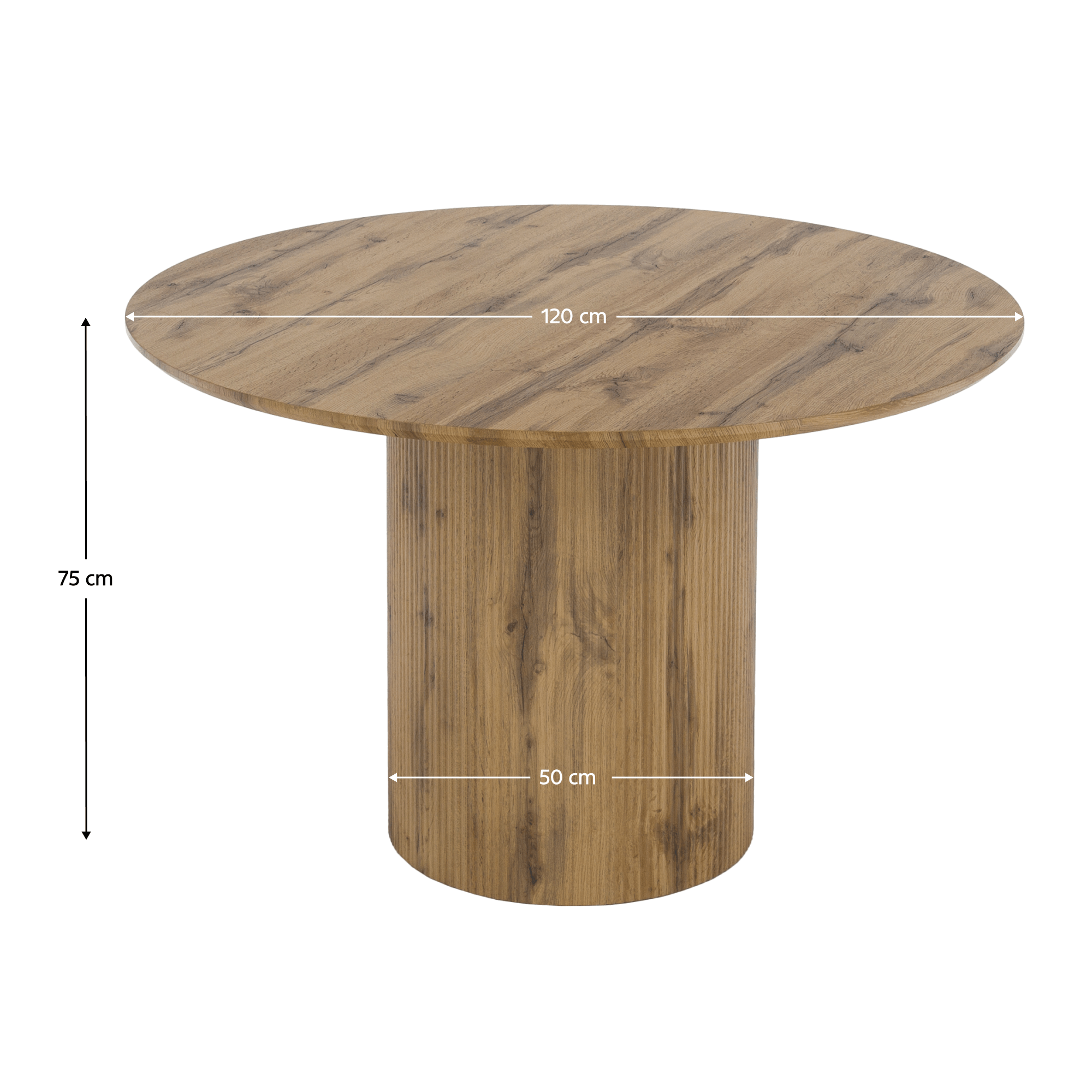 Masa de sufragerie, stejar, diametru 120 cm, MAHIR TIP 2 — imaginea 12