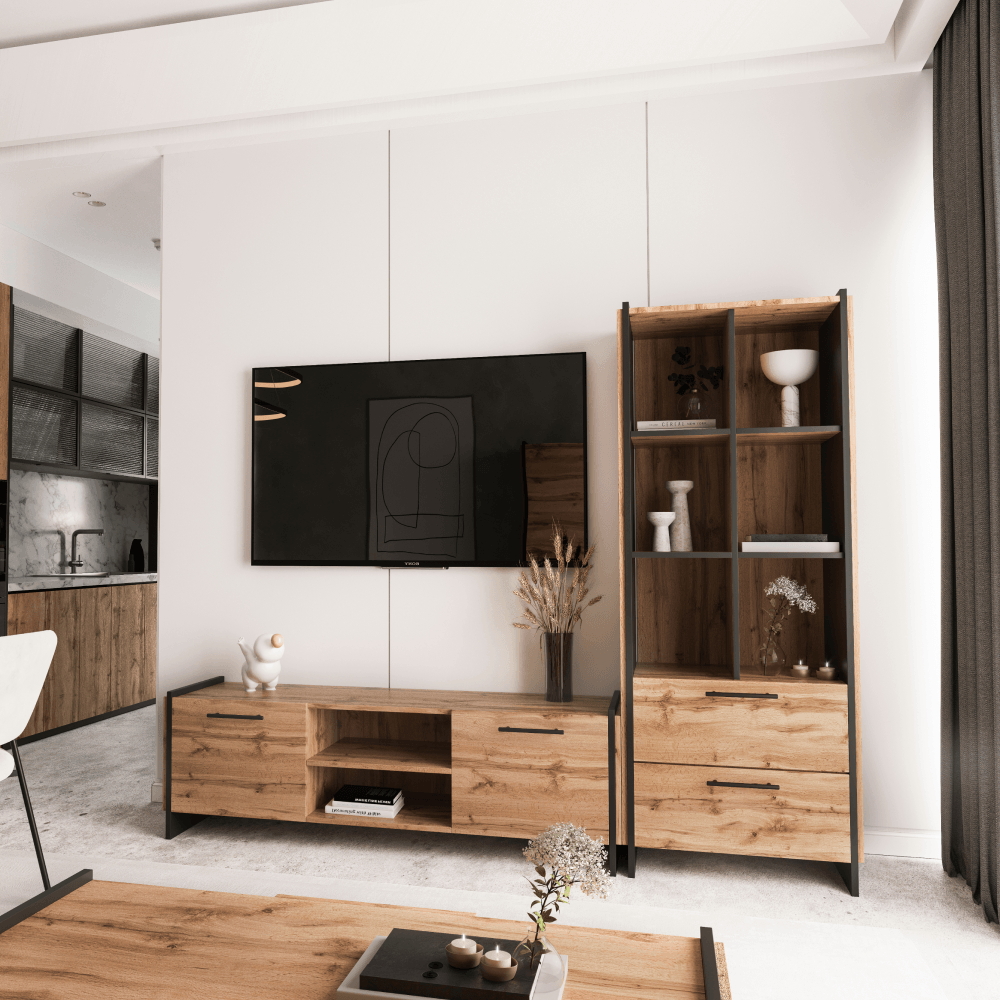 Masuta TV, stejar wotan/negru, AMONI 2D — imaginea 4