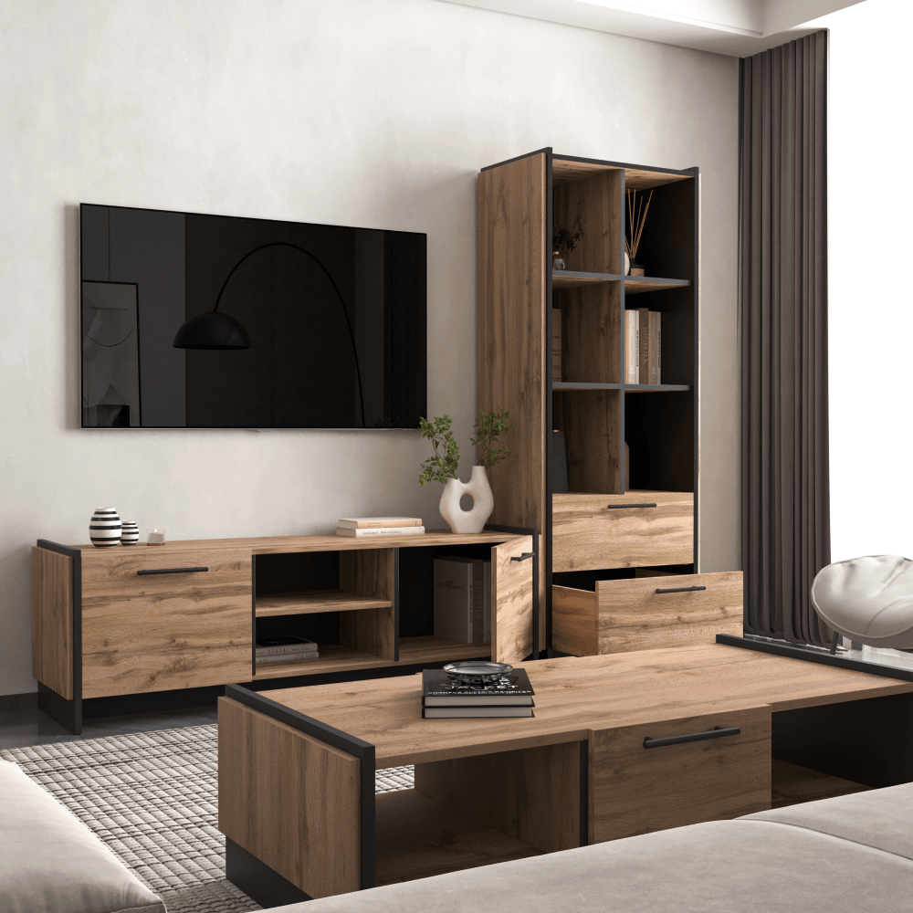 Masuta TV, stejar wotan/negru, AMONI 2D — imaginea 6