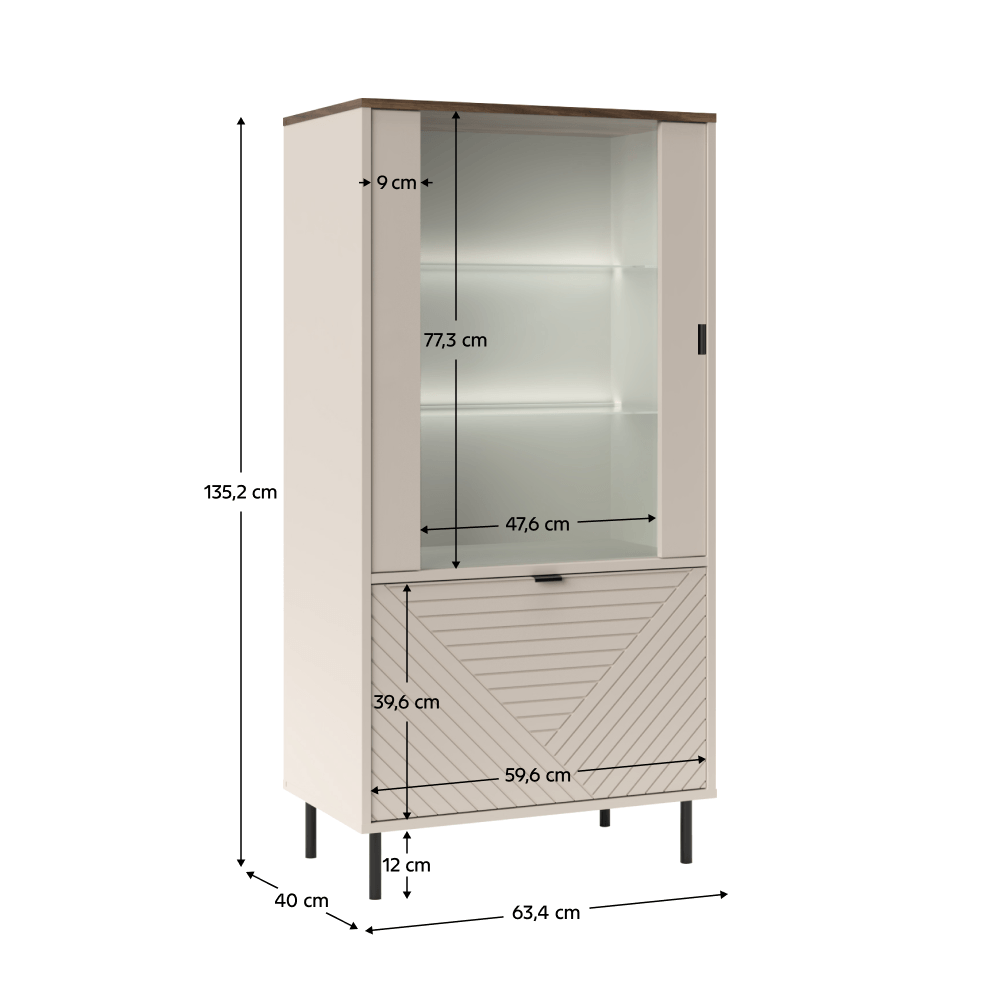 Vitrina joasa, casmir/stejar castello, EYCO 1D1W — imaginea 6