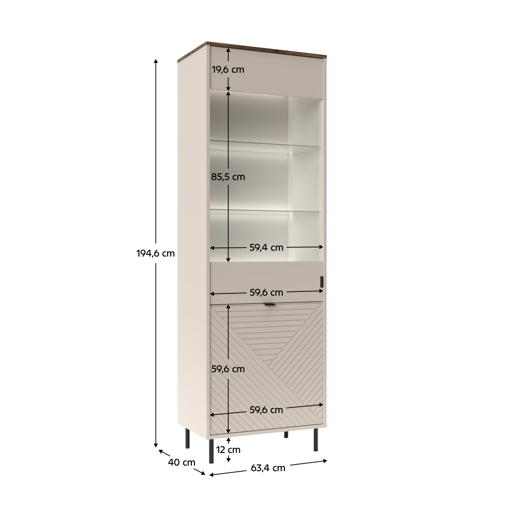 Vitrina, casmir/stejar castello, EYCO 1D1W — imaginea 6