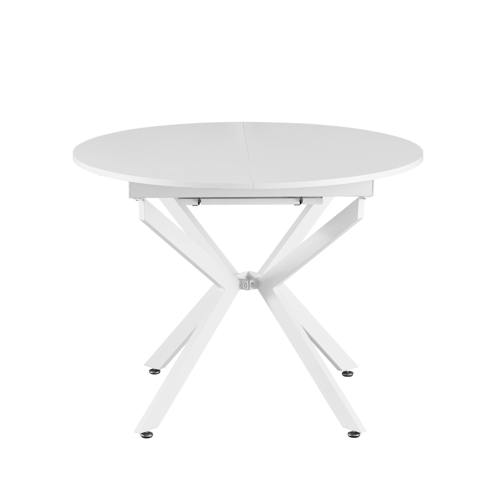 Masa extensibila de dining, alba, 100x100-140x75 cm, ABERO TIP 1 — imaginea 3