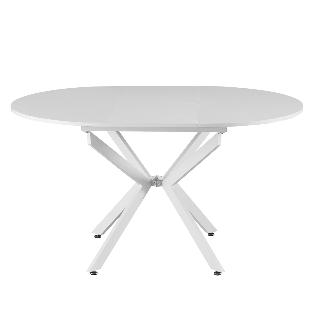 Masa extensibila de dining, alba, 100x100-140x75 cm, ABERO TIP 1 — imaginea 5