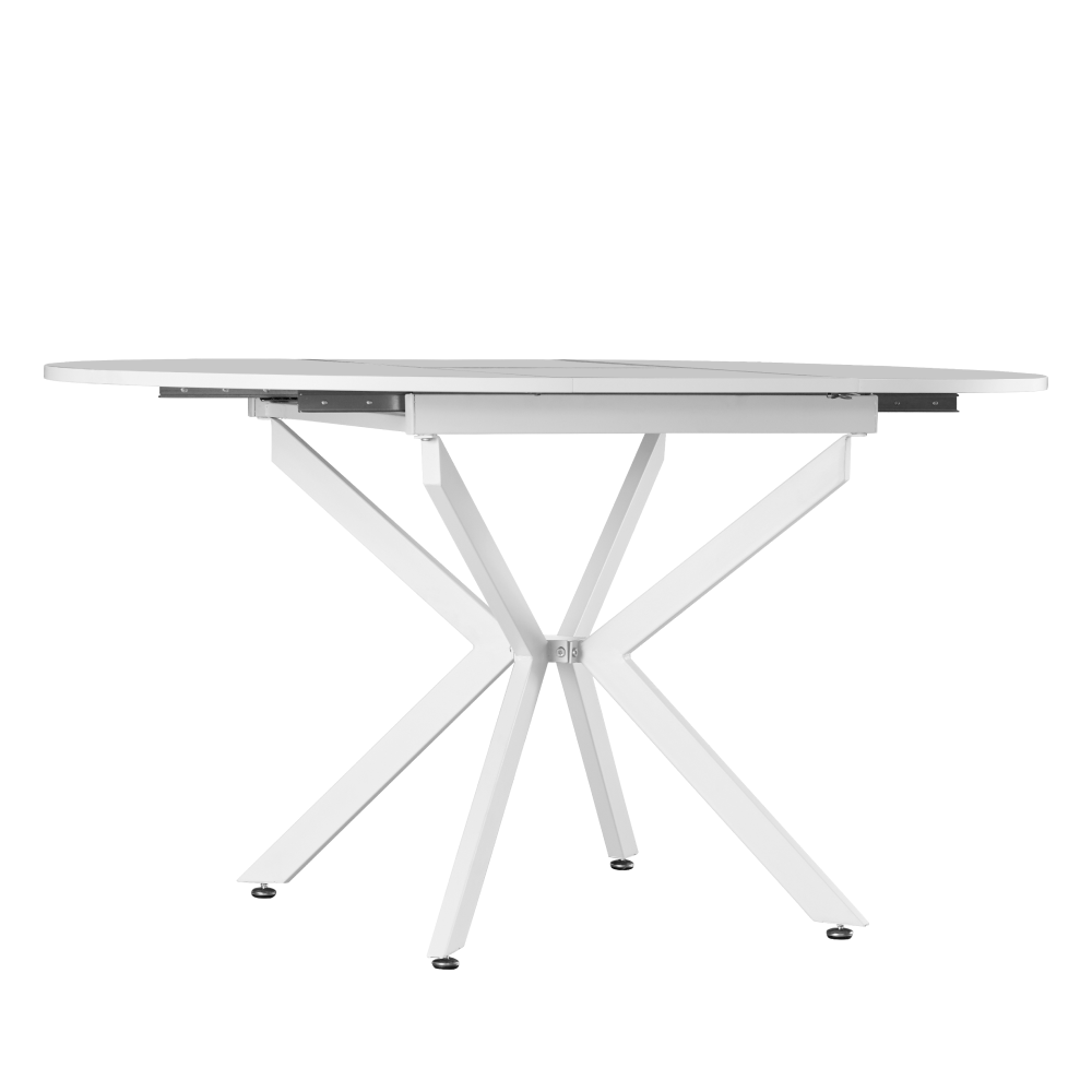 Masa extensibila de dining, alba, 100x100-140x75 cm, ABERO TIP 1 — imaginea 6