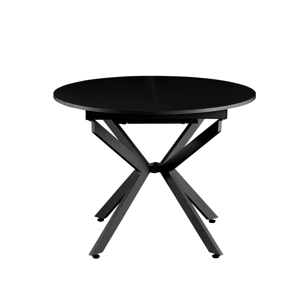 Masa extensibila de dining, neagra, 100x100-140x75 cm, ABERO TIP 1 — imaginea 3