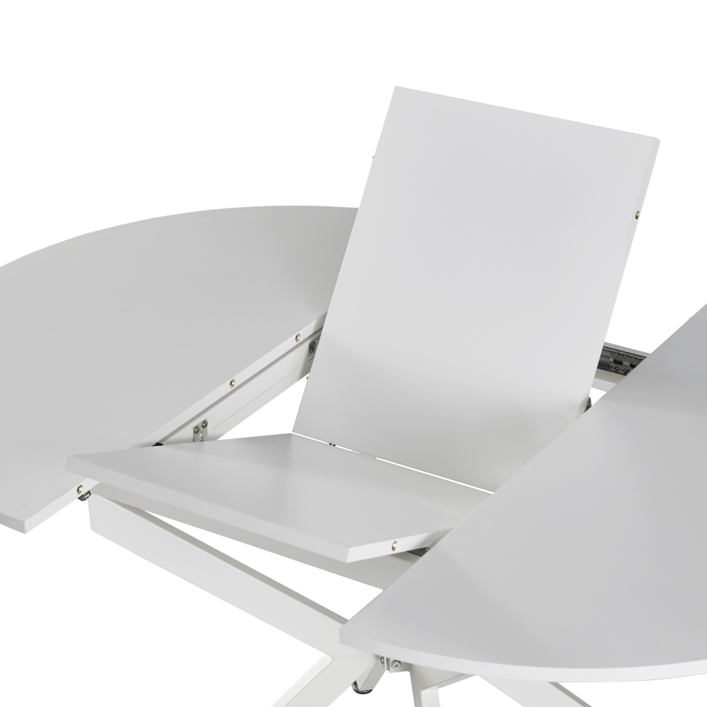 Masa extensibila de dining, alba, 100x100-140x75 cm, ABERO TIP 1 — imaginea 7