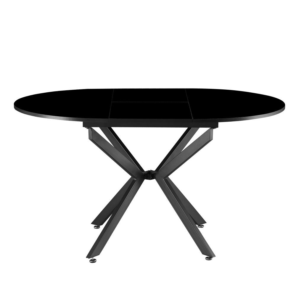 Masa extensibila de dining, neagra, 100x100-140x75 cm, ABERO TIP 1 — imaginea 4