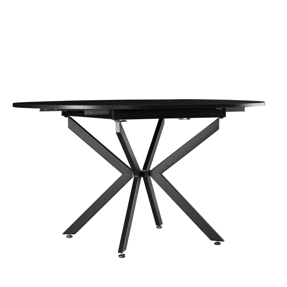 Masa extensibila de dining, neagra, 100x100-140x75 cm, ABERO TIP 1 — imaginea 5