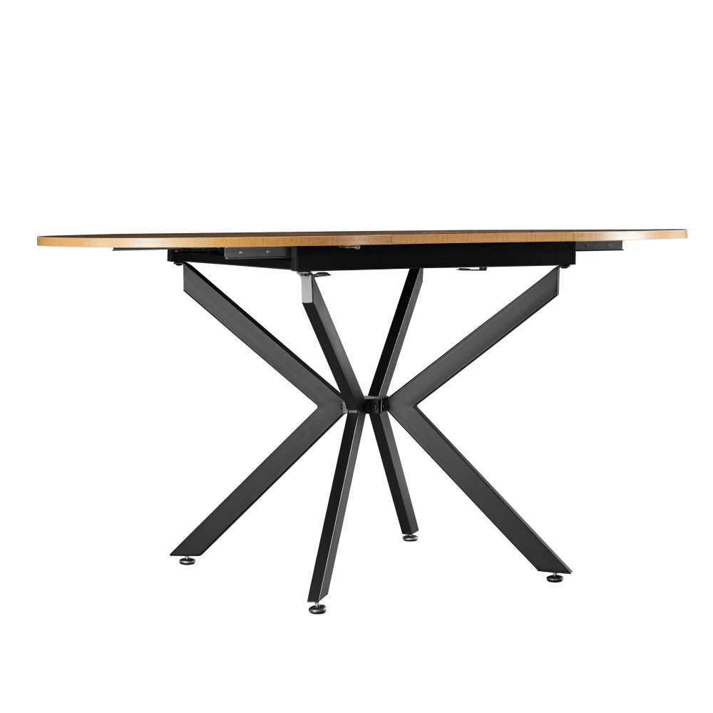 Masa extensibila de dining, stejar deschis/neagra, 100x100-140x75 cm, ABERO TIP 1 — imaginea 6