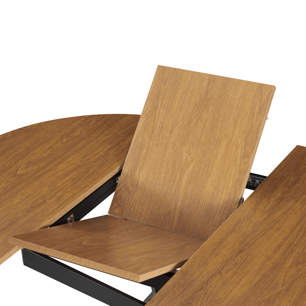 Masa extensibila de dining, stejar deschis/neagra, 100x100-140x75 cm, ABERO TIP 1 — imaginea 7