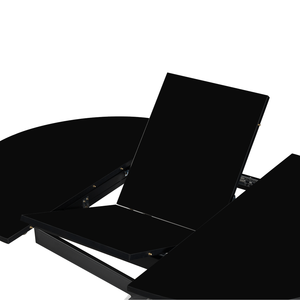 Masa extensibila de dining, neagra, 100x100-140x75 cm, ABERO TIP 1 — imaginea 6