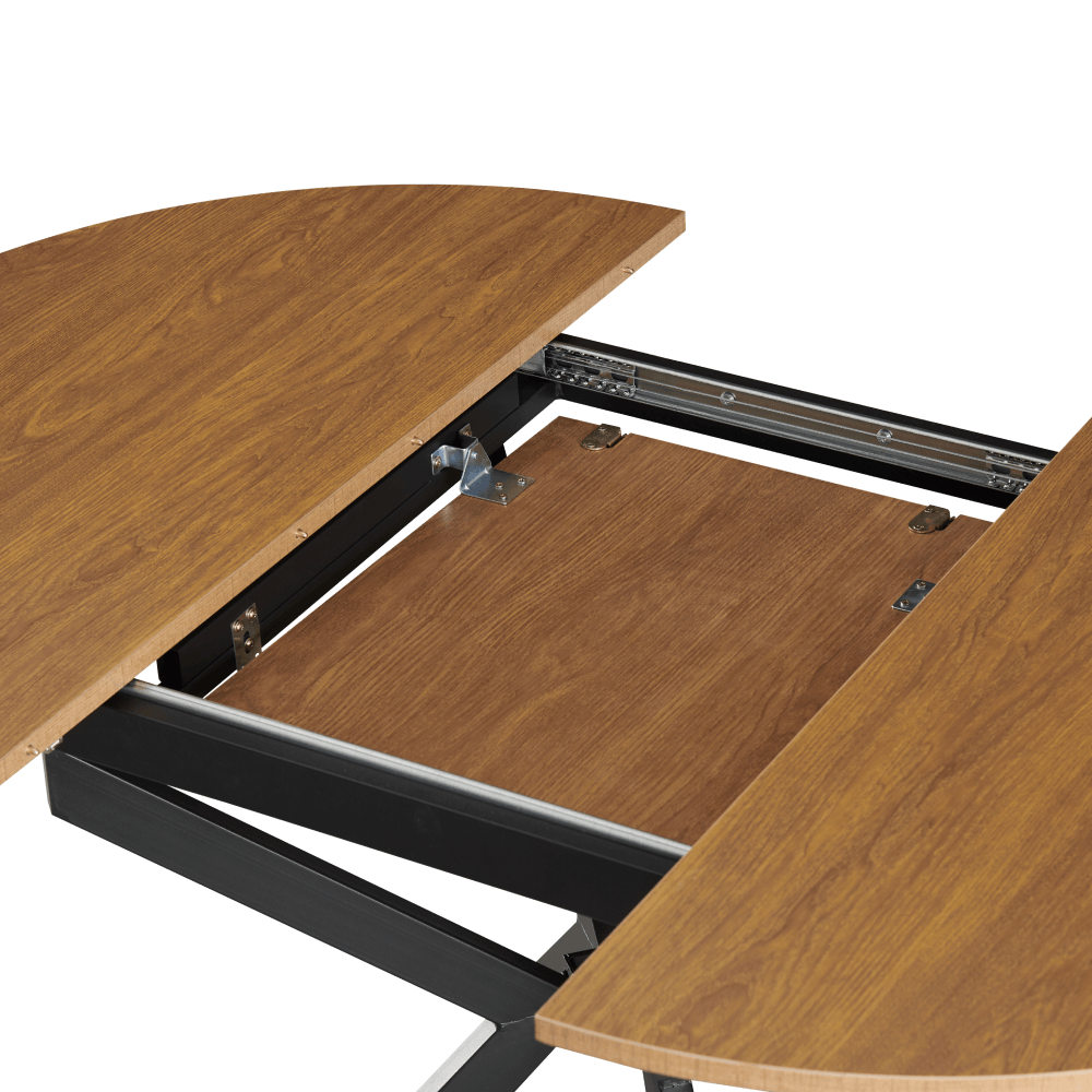 Masa extensibila de dining, stejar deschis/neagra, 100x100-140x75 cm, ABERO TIP 1 — imaginea 8