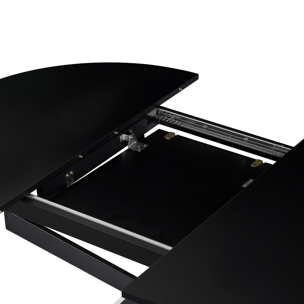 Masa extensibila de dining, neagra, 100x100-140x75 cm, ABERO TIP 1 — imaginea 7