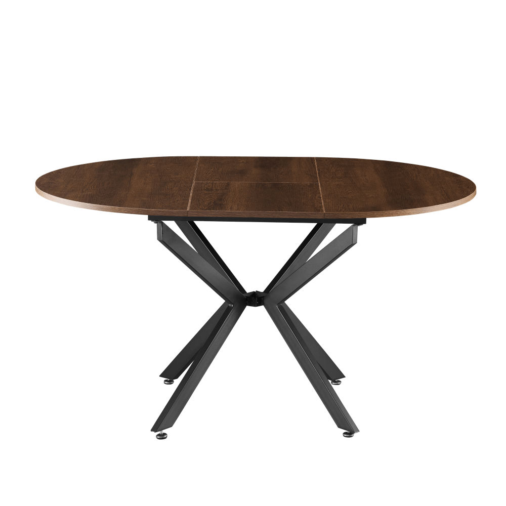 Masa extensibila de dining, stejar inchis/neagra, 100x100-140x75 cm, ABERO TIP 1 — imaginea 2