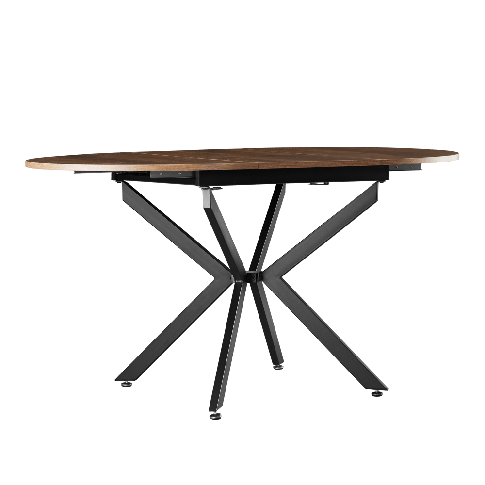 Masa extensibila de dining, stejar inchis/neagra, 100x100-140x75 cm, ABERO TIP 1 — imaginea 3