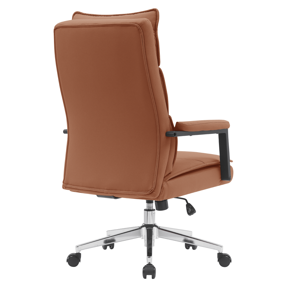 Scaun de birou, piele ecologica maro camel/crom, KAHIL — imaginea 4