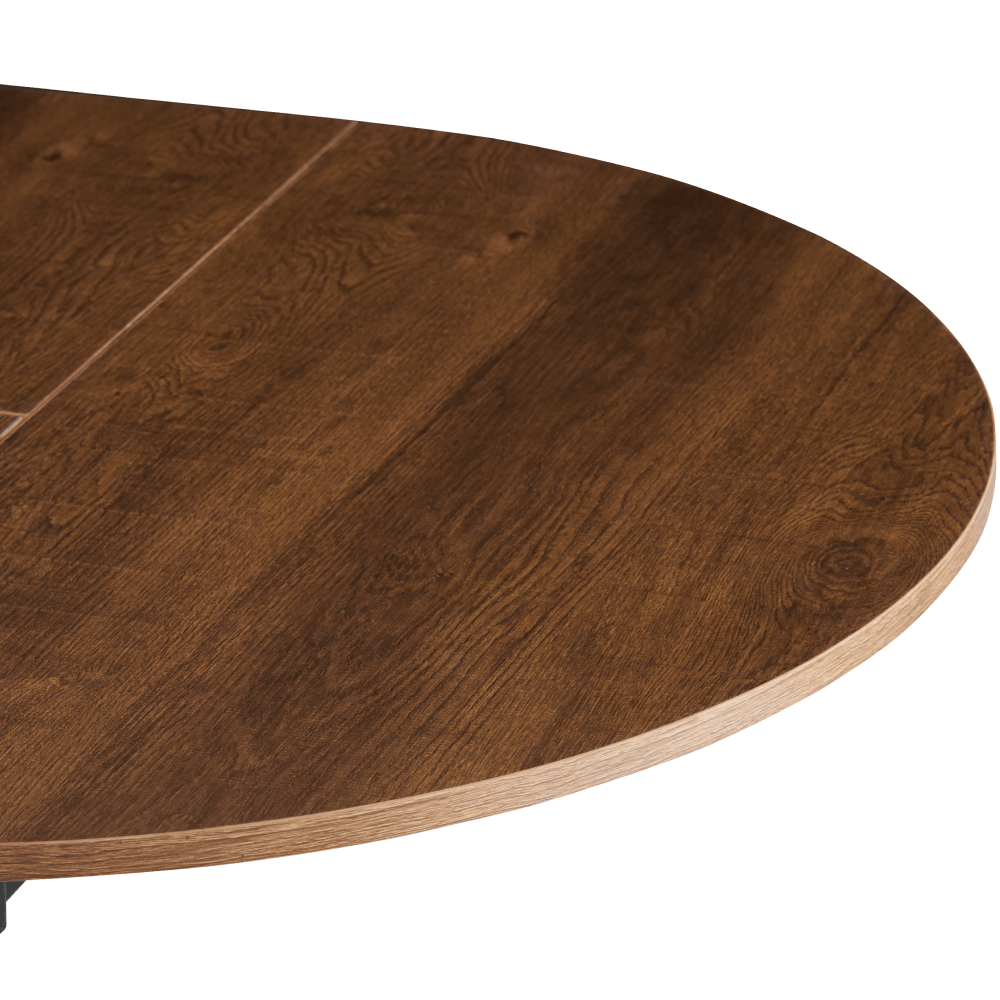 Masa extensibila de dining, stejar inchis/neagra, 100x100-140x75 cm, ABERO TIP 1 — imaginea 6