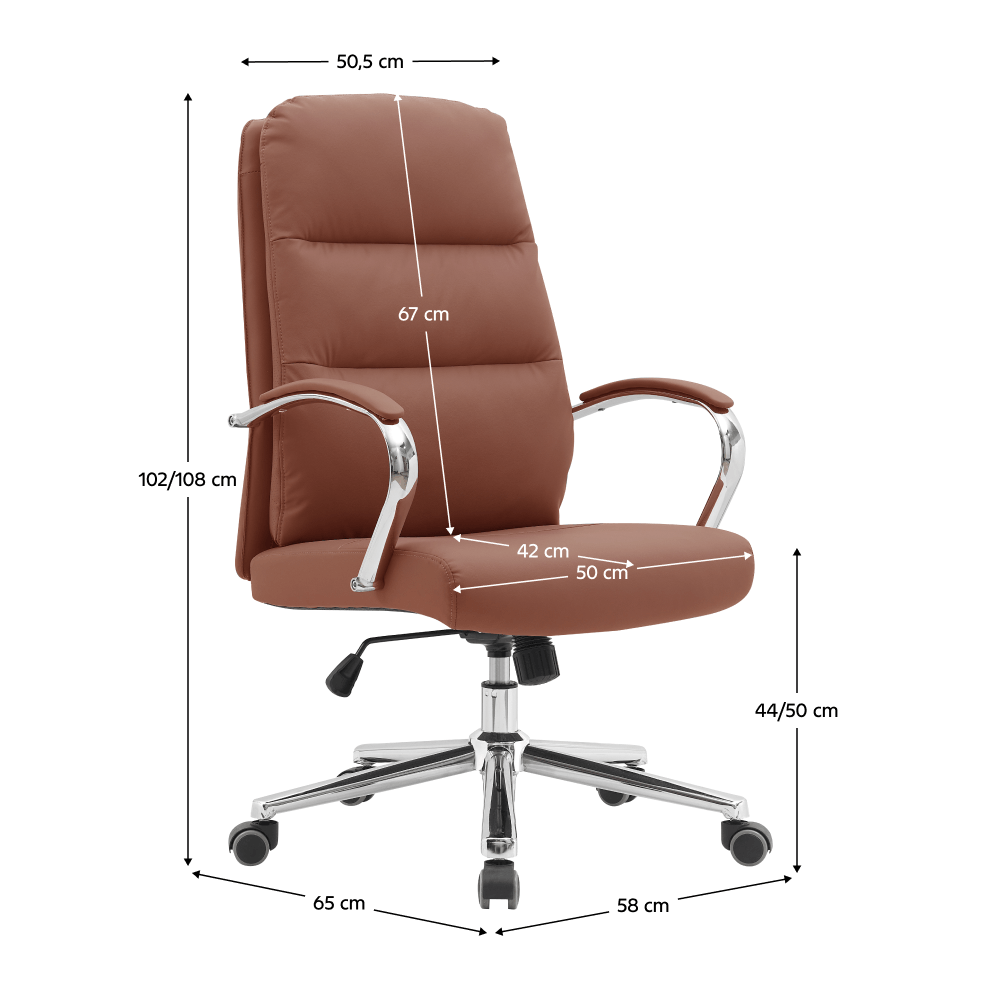 Scaun de birou, maro camel/crom, ADMON — imaginea 6