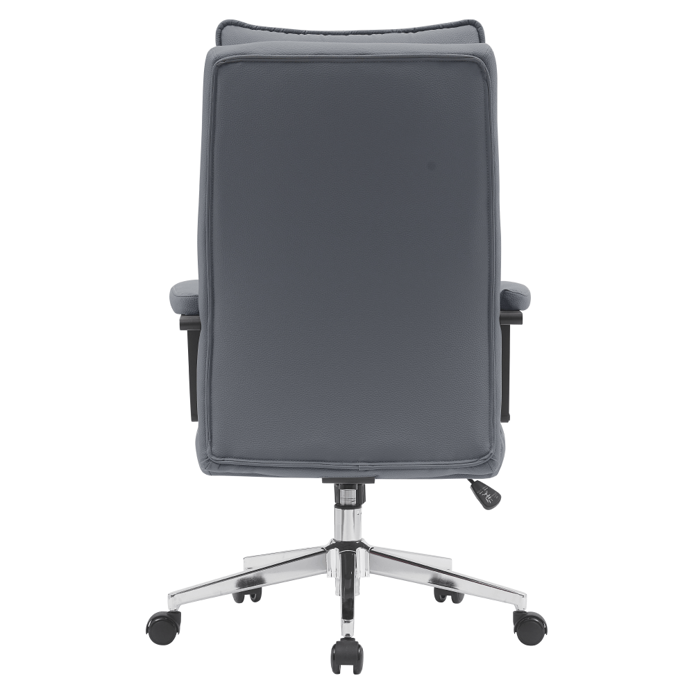 Scaun de birou, piele ecologica gri/crom, KAHIL — imaginea 5