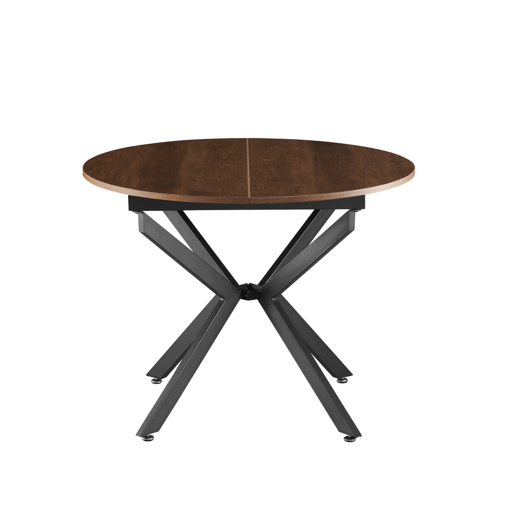 Masa extensibila de dining, stejar inchis/neagra, 100x100-140x75 cm, ABERO TIP 1 — imaginea 9