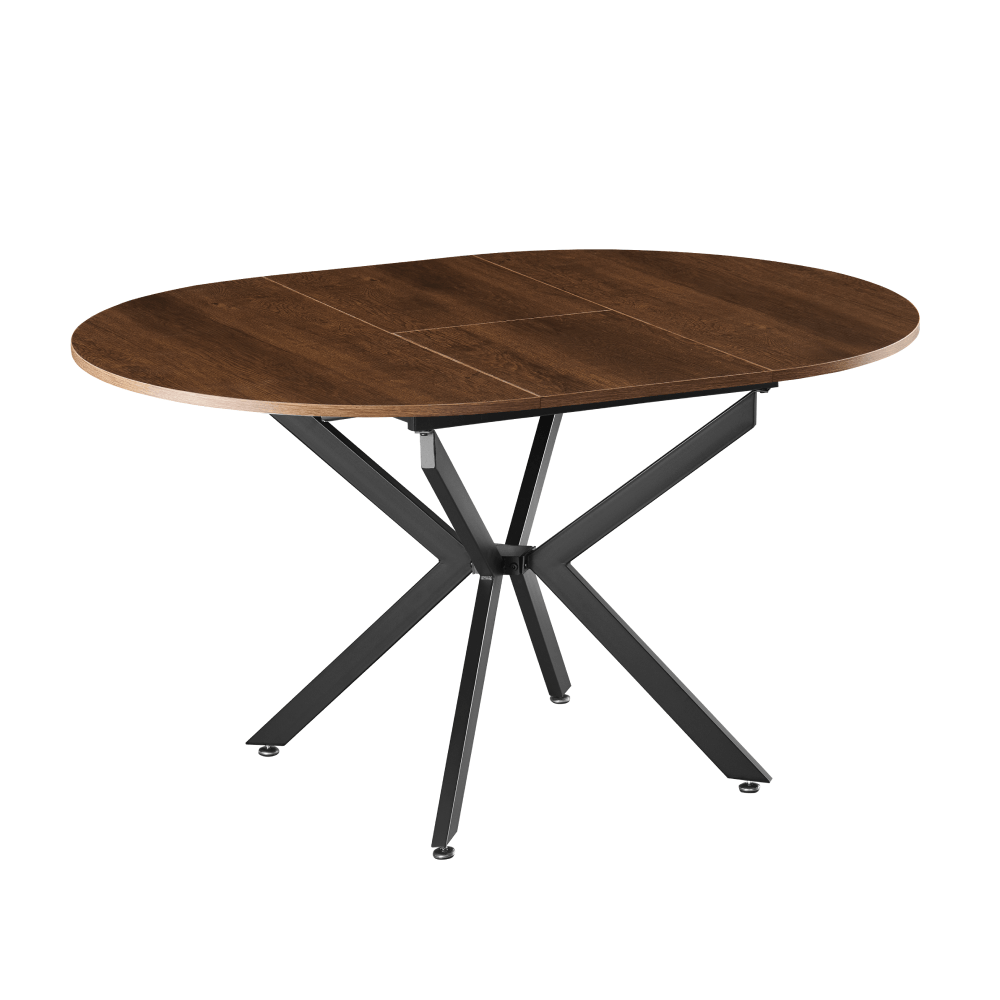 Masa extensibila de dining, stejar inchis/neagra, 100x100-140x75 cm, ABERO TIP 1 — imaginea 10