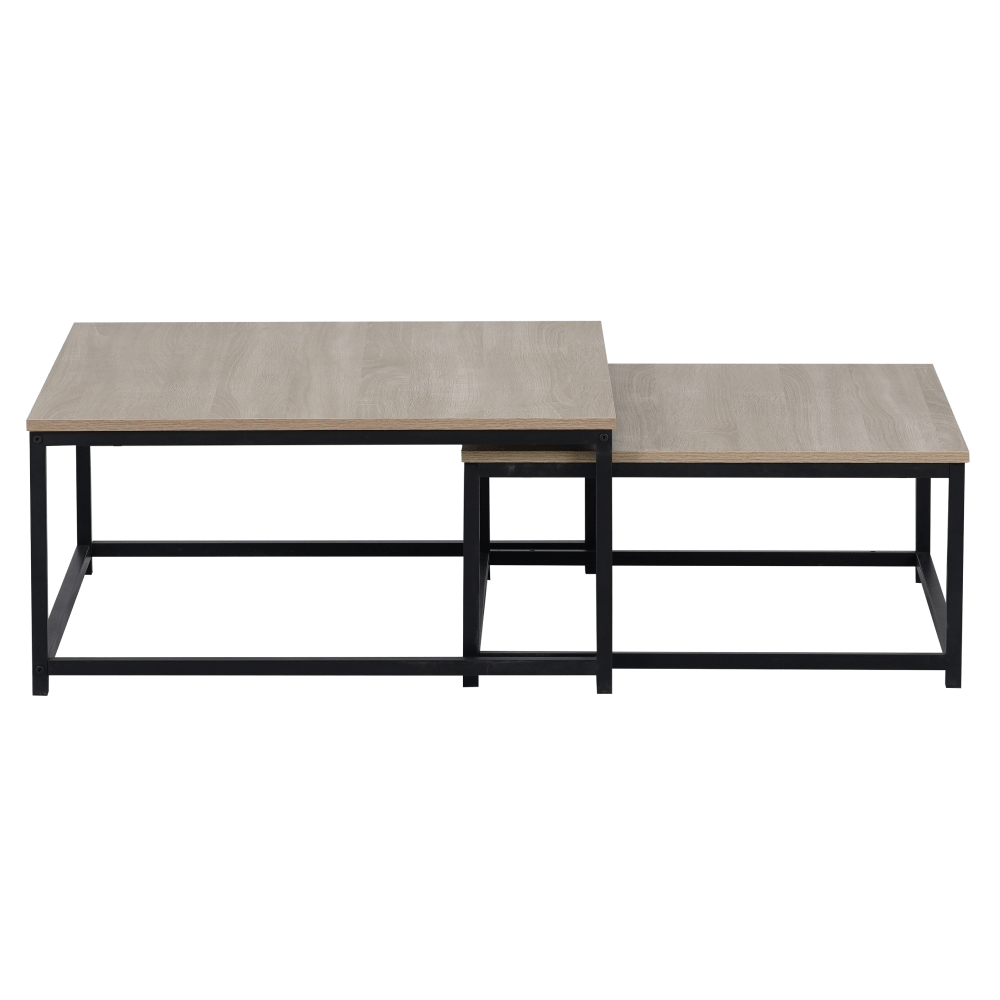 Masute de cafea, set de 2 buc., stejar sonoma/negru, KASTLER 2 NEW TYP 1 — imaginea 2
