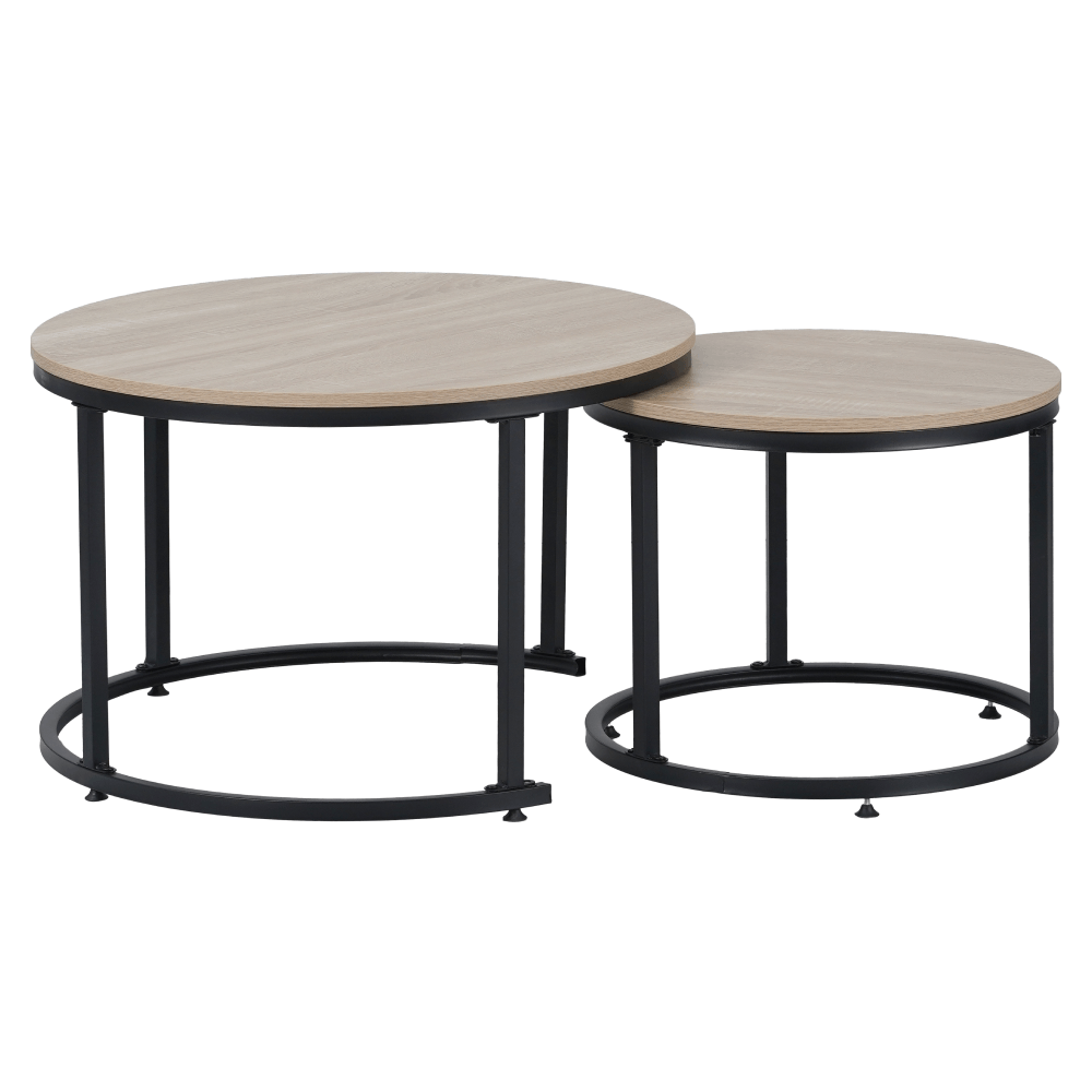 Masute de cafea, set de 2 buc., stejar sonoma/negru, TARNI — imaginea 2