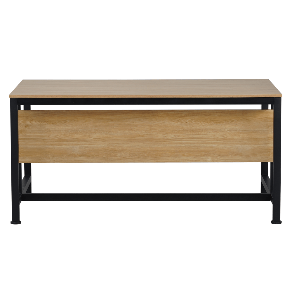 Birou, stejar/negru, 150x80 cm, KILIS NEW — imaginea 3