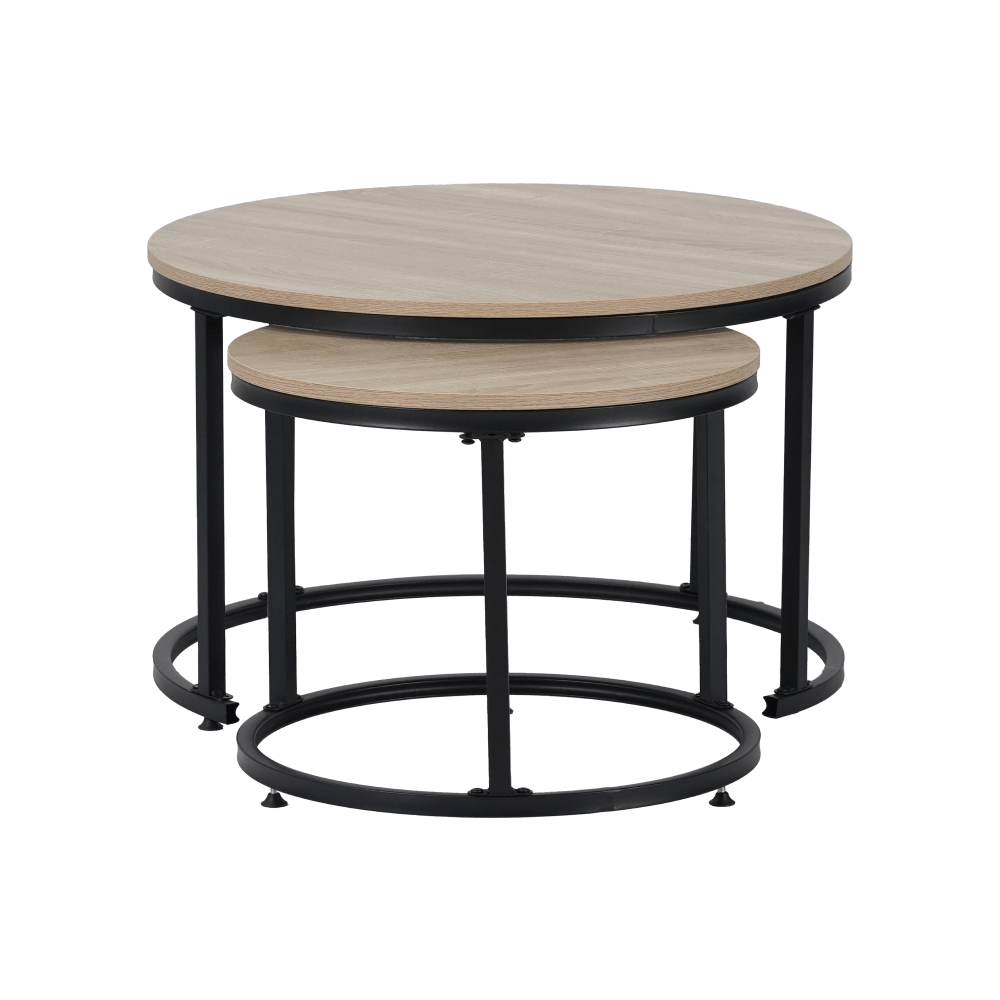 Masute de cafea, set de 2 buc., stejar sonoma/negru, TARNI — imaginea 3