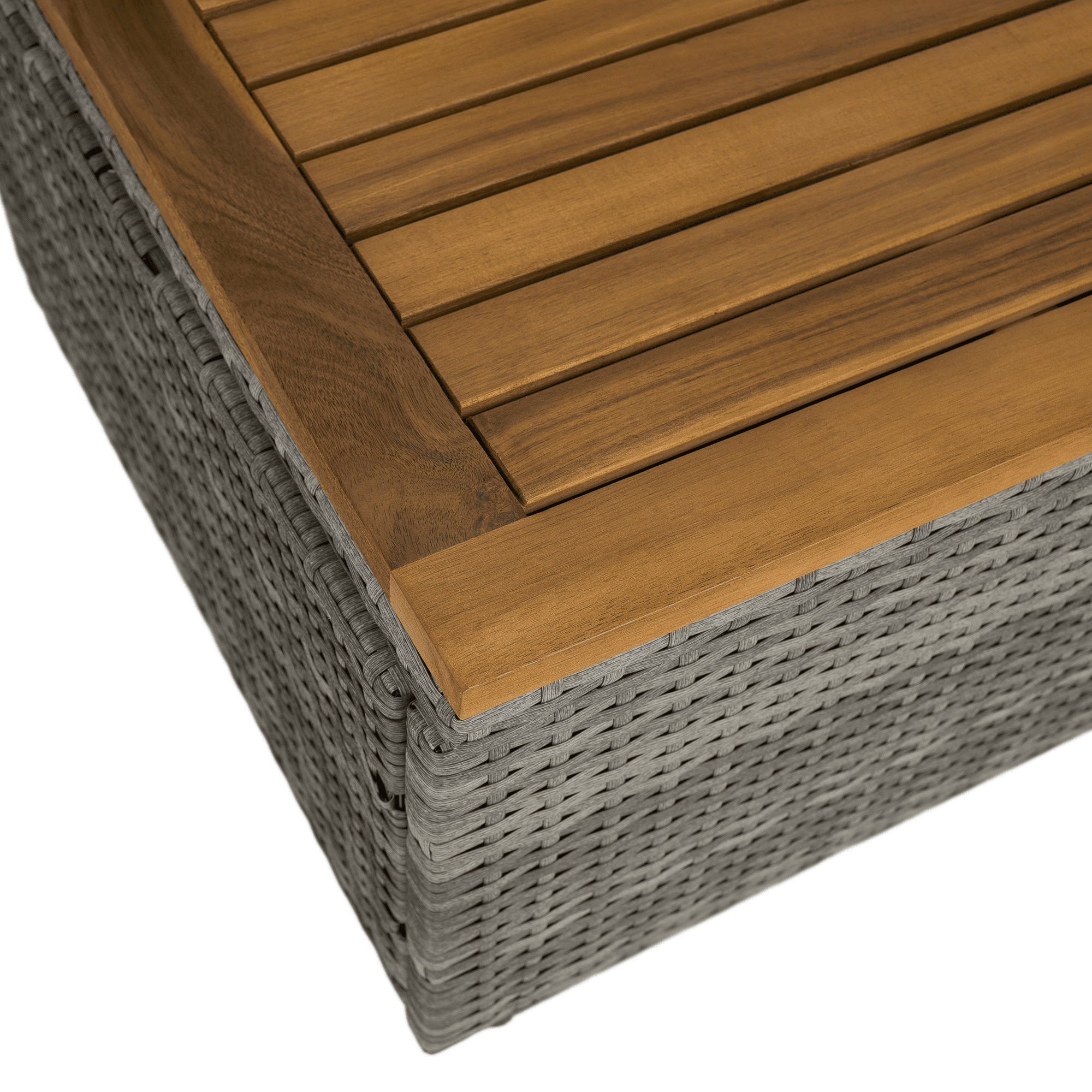 Canapea de gradina din ratan, gri/natural, MALORY — imaginea 2