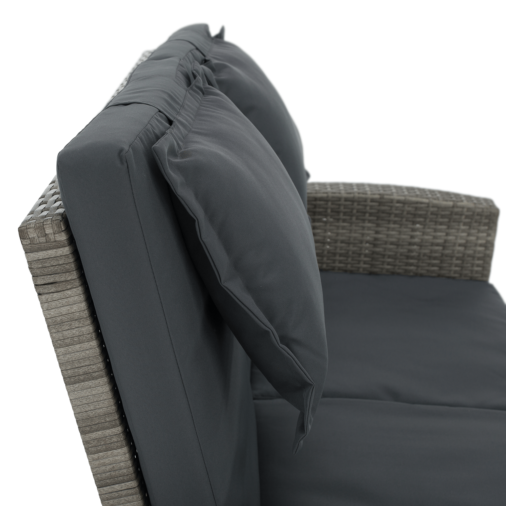 Canapea de gradina din ratan, gri/natural, MALORY — imaginea 8