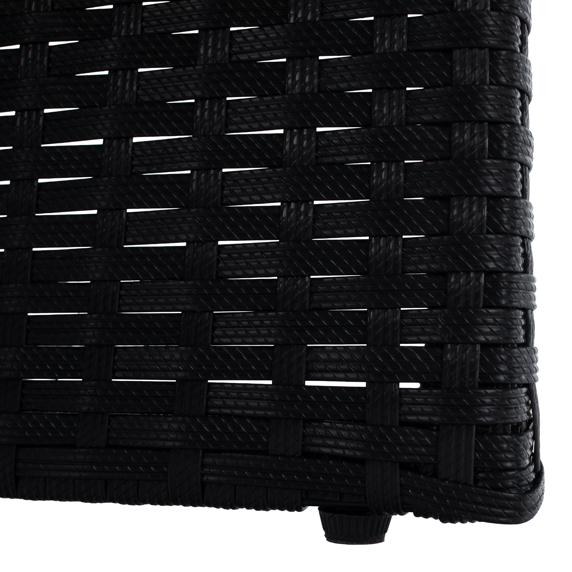 Set de gradina din ratan, lemn de salcam, negru/crem/natural, MELFORD — imaginea 14